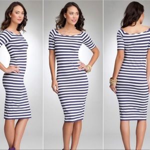 LAST CHANCE Bebe Lara Nautical Striped Midi Dress